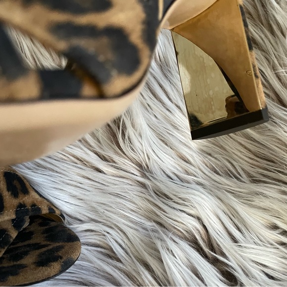 Marion Parke Bella Suede Leopard Ankle Tie Heels - Picture 7 of 13